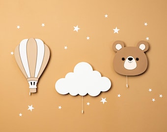 Handgemaakte Montessori 3 babyzimmer-lampenset, handgemachte nachtlicht fürs kinderzimmer, wanddecoratie, wanddecoratie, cadeau für kinder