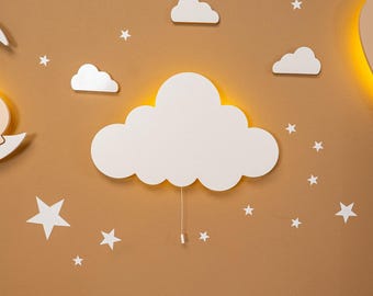 Personalized Wolken Babyzimmer Lampen, Handmade Nachtlicht für Kinderzimmer, Wanddekoration, Wandleuchte, Geschenk für Kinder