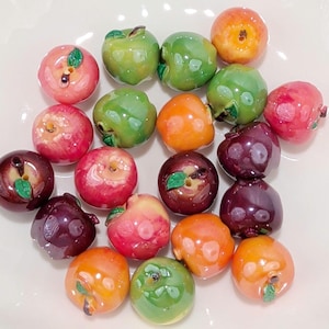 Glossy Apple Resin Feature Bead 1pc. Red/Green/Ruby/Yellow Focal Statement pendent/charm. For DIY Jewelry, Crafting, Phone Charm & Keychain