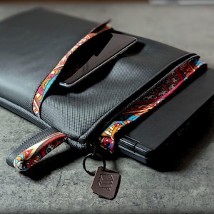 Carbon Vegan Leather Laptop Sleeve: Handmade, Custom, Padded