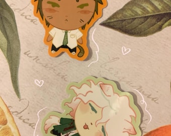 SDR2 Holographic Nagito Komaeda & Hajime Hinata Puppy and Kitty Stickers | Danganronpa