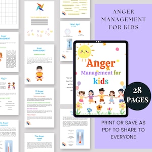 Printable Anger Management for Kids Emotional Regulation Workbook Coping Skills SEL Calming Strategies and Fun Activities for Kids self-help