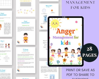 Anger Management Workbook for Kids: Emotional Regulation, Coping Skills (PDF Pattern)