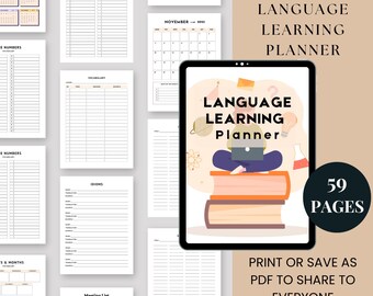 2025 Language Learning Planner: Printable Study Tracker (PDF)