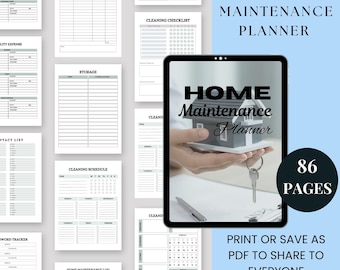 Printable Home Maintenance Planner: Repair, Cleaning, Seasonal Checklist (Digital Download)