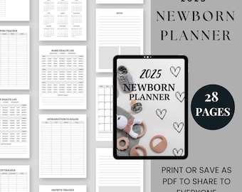 2025 Newborn Planner Printable: Baby Tracker (Digital Mom Journal)