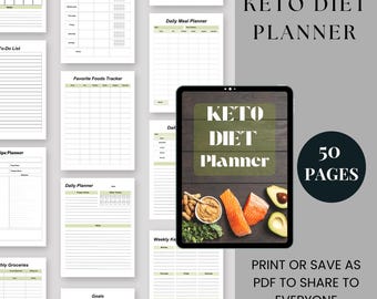 Printable Keto Diet Planner: Meal Tracker & Grocery List (PDF)