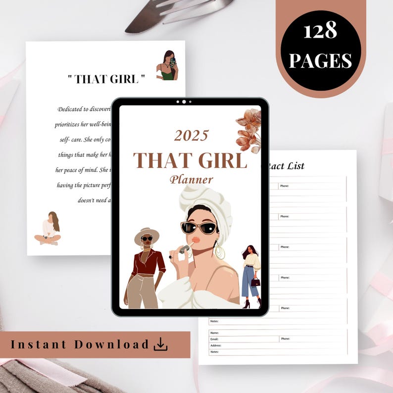 2025 That Girl Planner | Aesthetic Digital Planner for Productivity ...