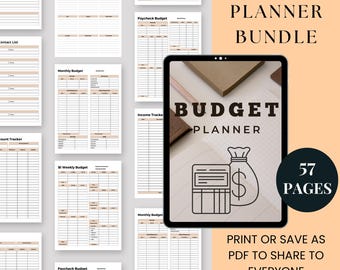Printable Budget Planner Bundle: Financial Organizer (Digital Download)