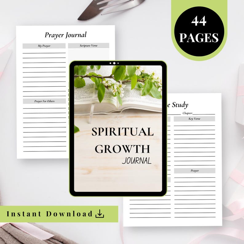 Printable Spiritual Growth Journal | Christian Devotional Planner & Prayer Tracker PDF | Daily ...
