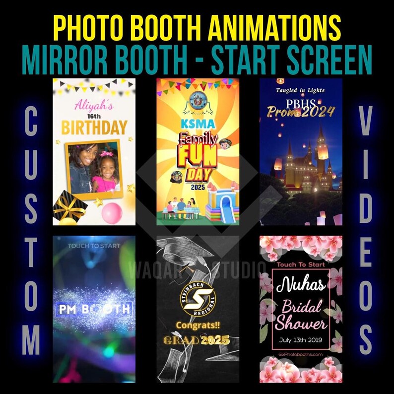 Custom Photo Booth Animation | 360 Booth Overlay | Touch to Start ...