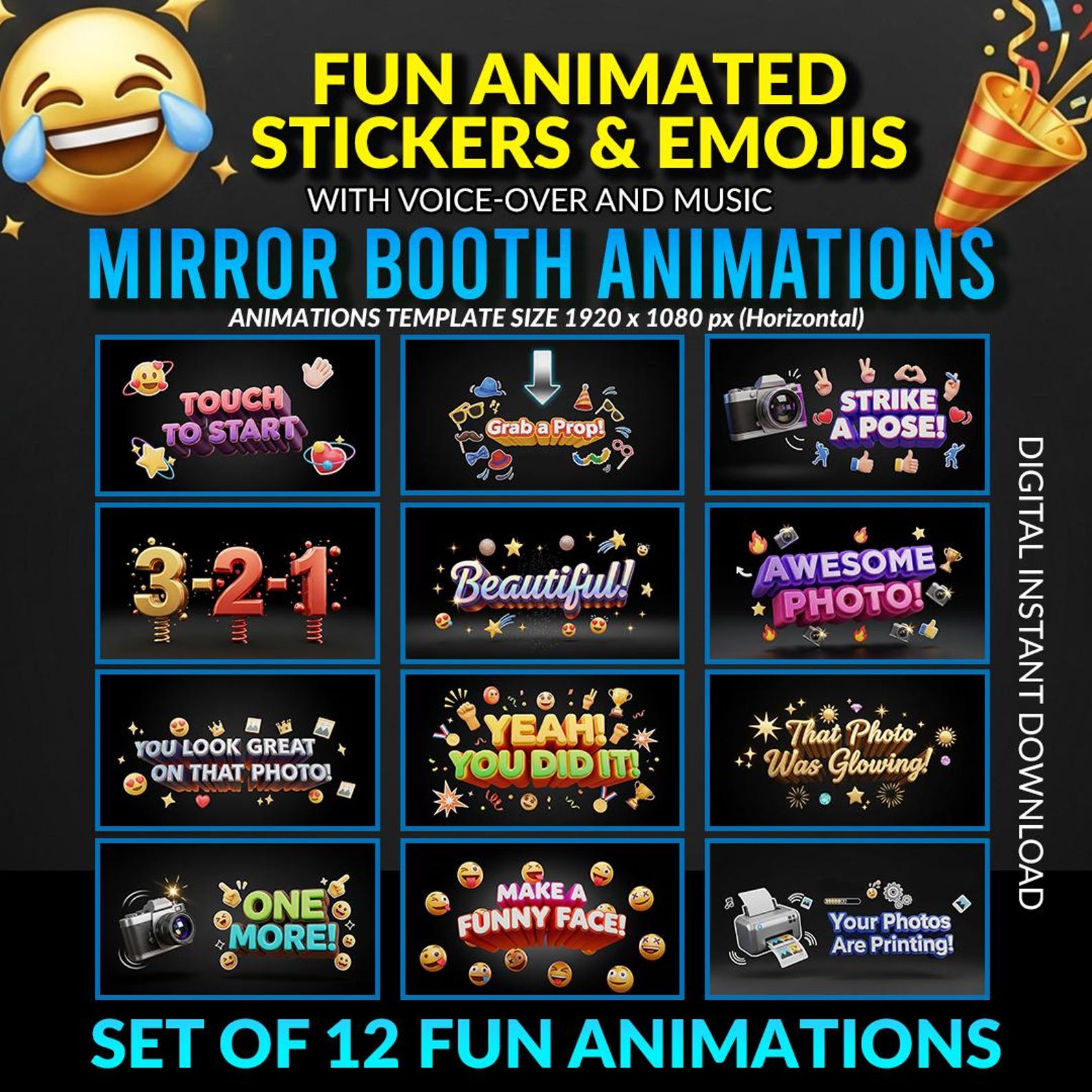 Mirror Booth Animations | Fun Animated Stickers & Emojis | 12 ...