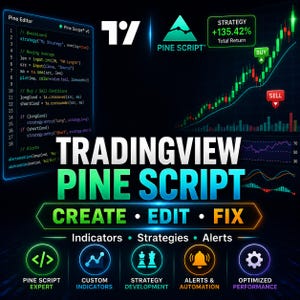 TradingView Pine Script Indicator & Strategy Coding | Custom Indicator, Strategy Script, Alerts, Editing, Bug Fixing