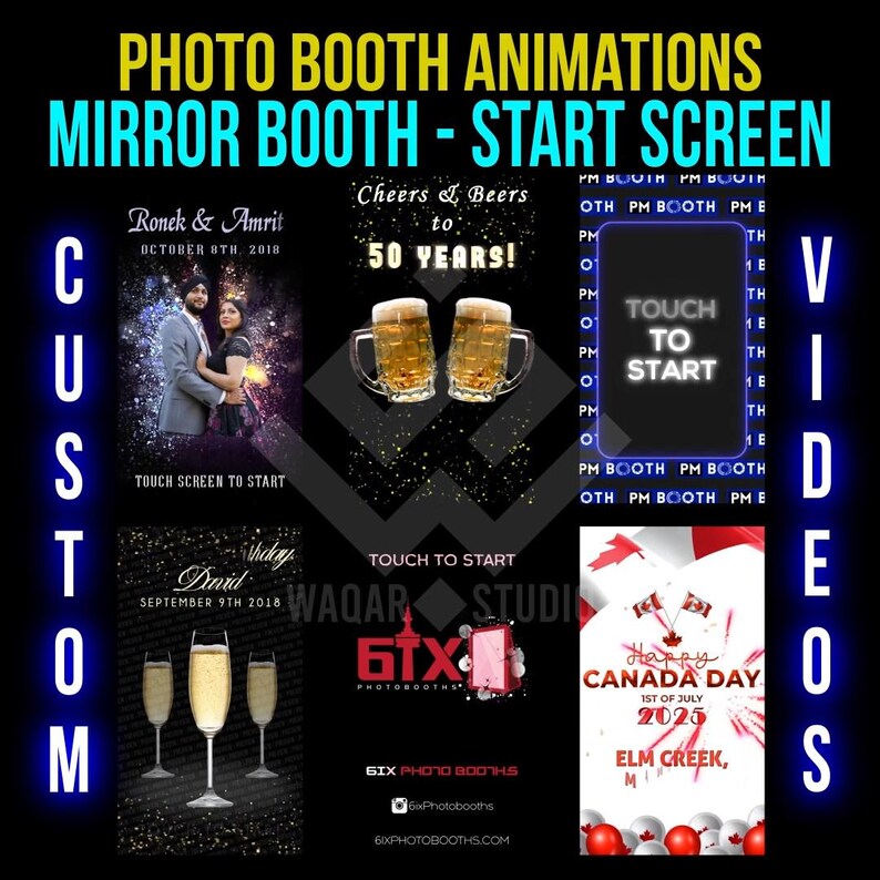 Custom Photo Booth Animation | 360 Booth Overlay | Touch to Start ...