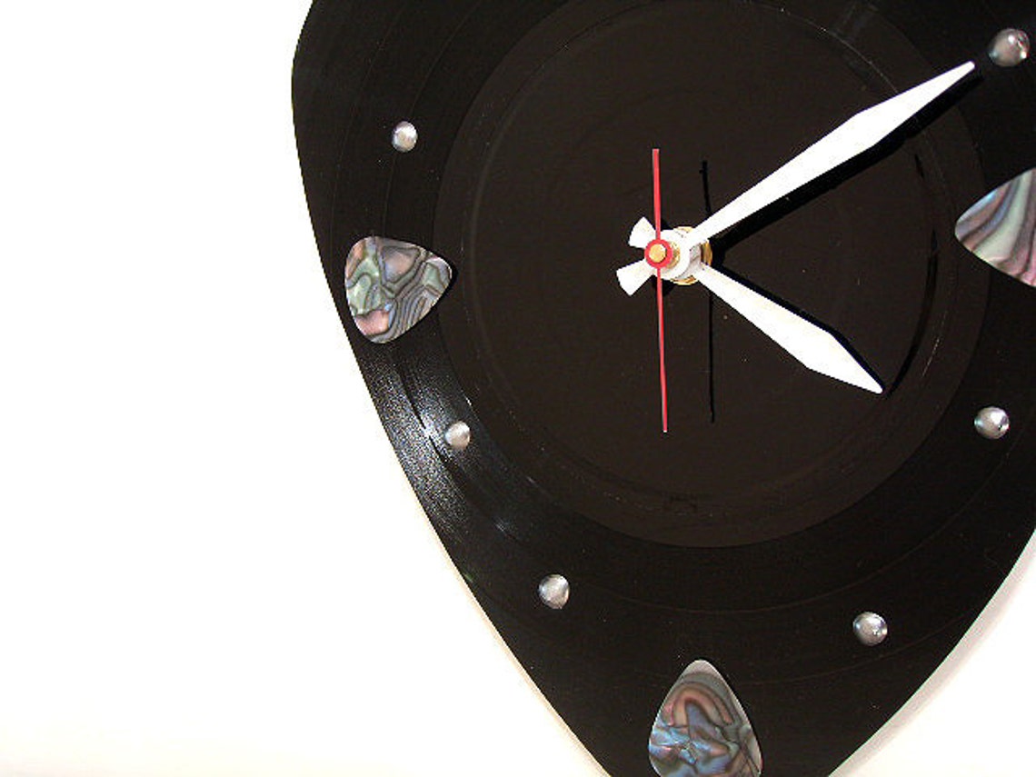 Guitar Clock Decor Music Pick Wall Clock Etsy