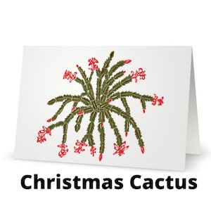 Cactus de Navidad - Tarjeta de felicitación - Serigrafía