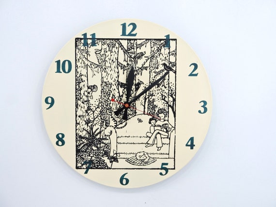 Block Print Wall Clock Etsy
