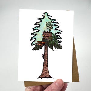 Sol forestier - gravure sur bois - carte de voeux