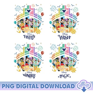 Mickey And Friends Summer Cruise 2025 PNG Bundle, Disneyland Cruise Line Png, Disneyland Summer Cruise Png, Summer Vacation Digital Download