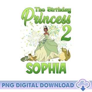Princess And The Frog Birthday Family Matching PNG, Disneyland Tiana Birthday Family, Birthday Princess Png, Birthday Gift, Digital Download