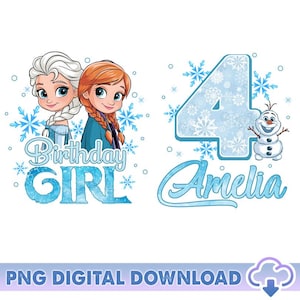 Disneyland Frozen Birthday PNG, Custom Elsa And Anna Birthday Png, Disneyland Princess Png, Family Matching Birthday Gifts, Digital Download