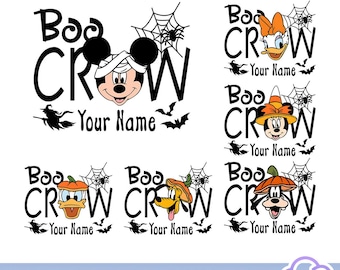 Personalized Mickey And Friends Boo Crew PNG, Boo Crew Pumpkin Png, Mickey's Not So Scary Halloween Png, Spooky Season Png, Digital Download