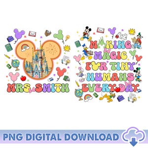Personalized Disneyland Back To School PNG, Mickey And Friends Teacher Png, First Day Of School, Happiest Teacher On Earth, Digital Download
