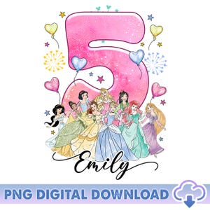 Personalized Disneyland Birthday Princess PNG, Disneyland Princess, Disneyland Birthday, Princess Trip Png, Magic Kingdom Digital Download