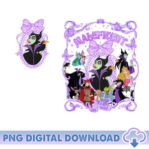 Disneyland Maleficent Coquette Bows PNG, Maleficent And Aurora Bow Mirror Png, Disneyland Villain Png, Magic Kingdom Png, Digital Download