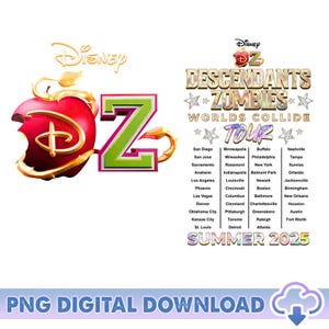 Descendants Zombies World Tour Matching PNG, The Rise Of Red Characters, Descendants Team, Summer Music Festival 2025 Trip, Digital Download