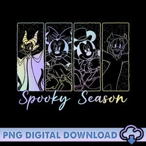 Vintage Mickey And Friends Spooky Season PNG, Mickeys Not So Scary Halloween Party, Disneyland Halloween, Mickey Halloween, Digital Download
