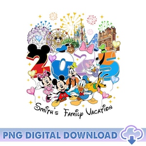 Personalized Disneyland Family Vacation 2025 PNG, Mickey And Friends Family Trip Png, Family Matching Png, Walt Disneyworld, Magic Kingdom