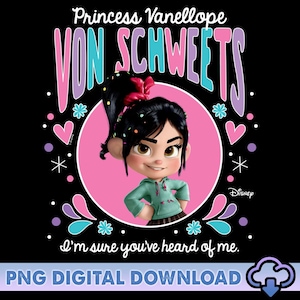 Princess Vanellope Von Schweetz PNG, Wreck It Ralph, Disneyland Princess Girl Trip 2025, Walt Disneyworld, Magic Kingdom, Digital Download