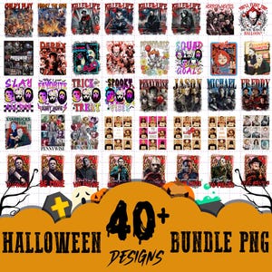 40+ Designs Horror Characters Movie PNG Bundle, Horror Friends Png, Horror Halloween Bundle, Horror Movie Halloween Gift, Digital Download