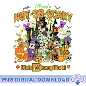 Micky ist nicht so beängstigend, Halloween-Party PNG, Walt Disneyland Png, Micky und Freunde Halloween-Party, Disneyland Halloween, digitaler Download