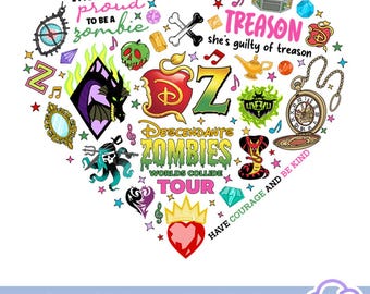 Descendants Zombies Worlds Collide Tour PNG, Zombies 4 Dawn Of The Vampires Png, Summer Music Festival Family Matching Png, Digital Download