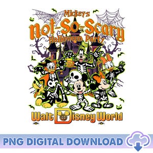 Micky ist nicht so beängstigend, Halloween Party PNG, Disneyland Halloween, Walt Disneyworld, Halloween Familie Png, Halloween Party, digitaler Download