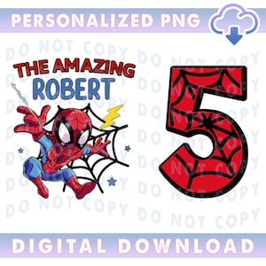 Personalized Spiderman Birthday Boy Png, Family Birthday Matching Png, Custom Superhero Birthday Png, Birthday Boy Gifts, Digital Download