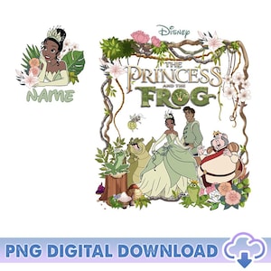 Custom Disneyland The Princess And The Frog Floral PNG, Disneyland Tiana Princess, Princess Floral Png, Walt Disneyworld, Digital Download
