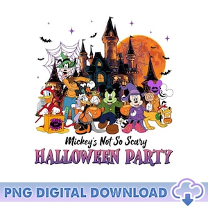Mickey&#39;s Not So Scary Halloween Party PNG, Mickey And Friends Halloween Png, Disneyland Halloween, Halloween Castles Png, Digital Download