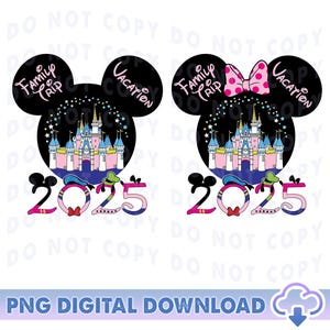 Disneyland Family Trip 2025 PNG, Disneyworld Family Vacation Png, Disneyland Castle, Magic Kingdom Mickey And Friends Trip, Digital Download