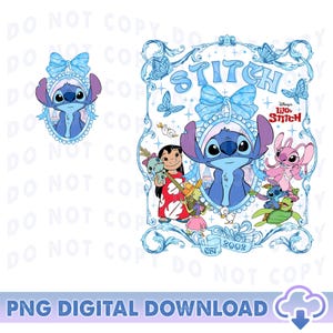 Disneyland Lilo Stitch Coquette Bows PNG, Lilo i Stitch PNG, Disneyland Coquette PNG, Disneyland Wakacje, Magic Kingdom