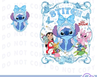 Disneyland Lilo Stitch Coquette Bows PNG, Lilo And Stitch PNG, Disneyland Coquette PNG, Disneyland Vacation , Magic Kingdom
