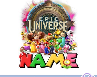 Disneyland Super Mario Epic Universe PNG, Custom Princess Peach Epic Universe Png, Epic Universe Family Png, Magic Kingdom, Digital Download
