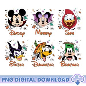 Disneyland Micky und Freunde Halloween PNG-Bundle, Halloween-Familien-Matching-Png, Micky ist nicht so beängstigend, Halloween-Party, digitaler Download
