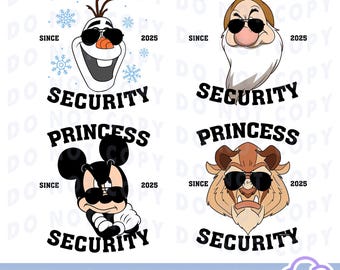Disneyland Characters Princess Security Png, Mickey Olaf Grumpy The Beast Png, Disneyworld Dad Png, Father&#39;s Day Shirt, Digital Download