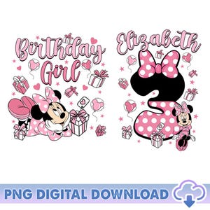 Custom Minnie Mouse Birthday Girl PNG, Disneyland Birthday Party, Minnie Birthday Png, Disneyland Birthday Family Matching, Digital Download