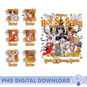 Personalisierte Micky und Freunde Halloween PNG, Mickys nicht so beängstigende Halloweenparty, Walt Disneyworld Png, Magic Kingdom Digital Download