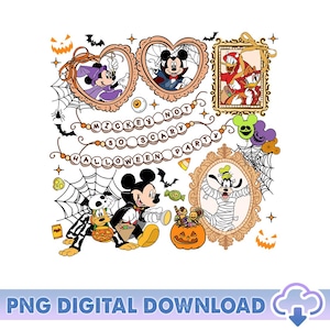 Micky ist nicht so beängstigend, Halloween-Party PNG, Micky und Freunde Halloween Png, Halloween-Familienausflug, Disneyland Halloween, digitaler Download