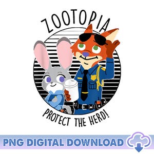 Disneyland Couple Zootopia PNG, Judy Hopps Nick Wilde Protect Crew Png, Walt Disneyworld Png, Birthday Gift, Magic Kingdom, Digital Download